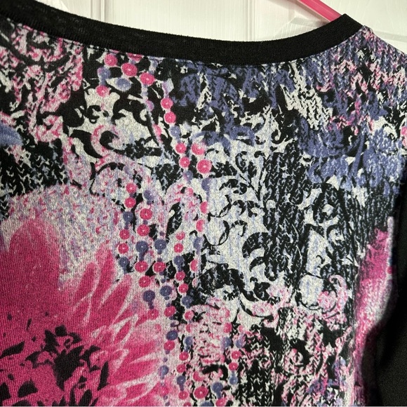 Northern Reflections Shirt Black/Pink/Purple Floral Long Sleeved Sz Extra Large - Picture 15 of 16